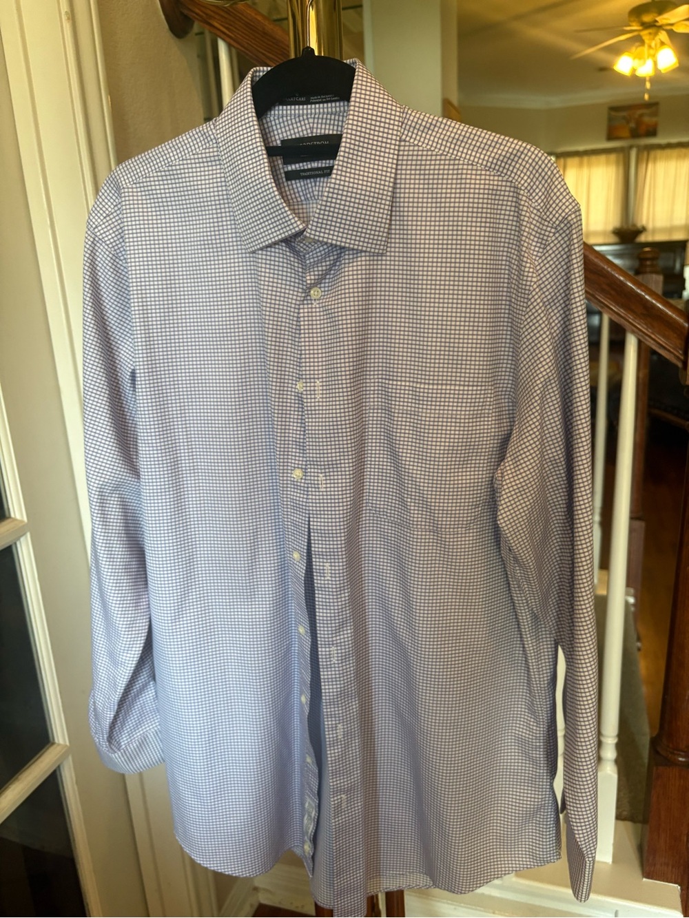 Nordstrom Light Blue and Lavender Micro-Check Dress Shirt